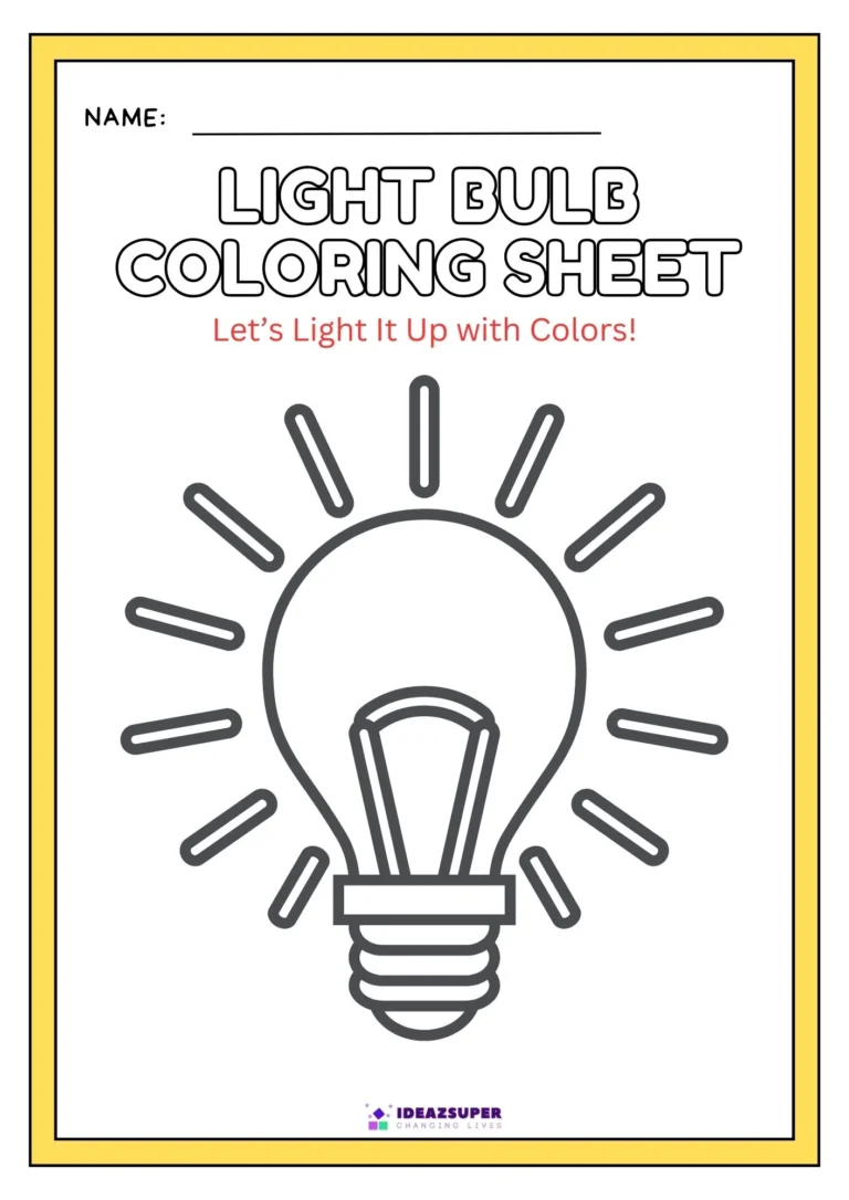 Thomas Edison's Birthday light bulb colouring sheet
