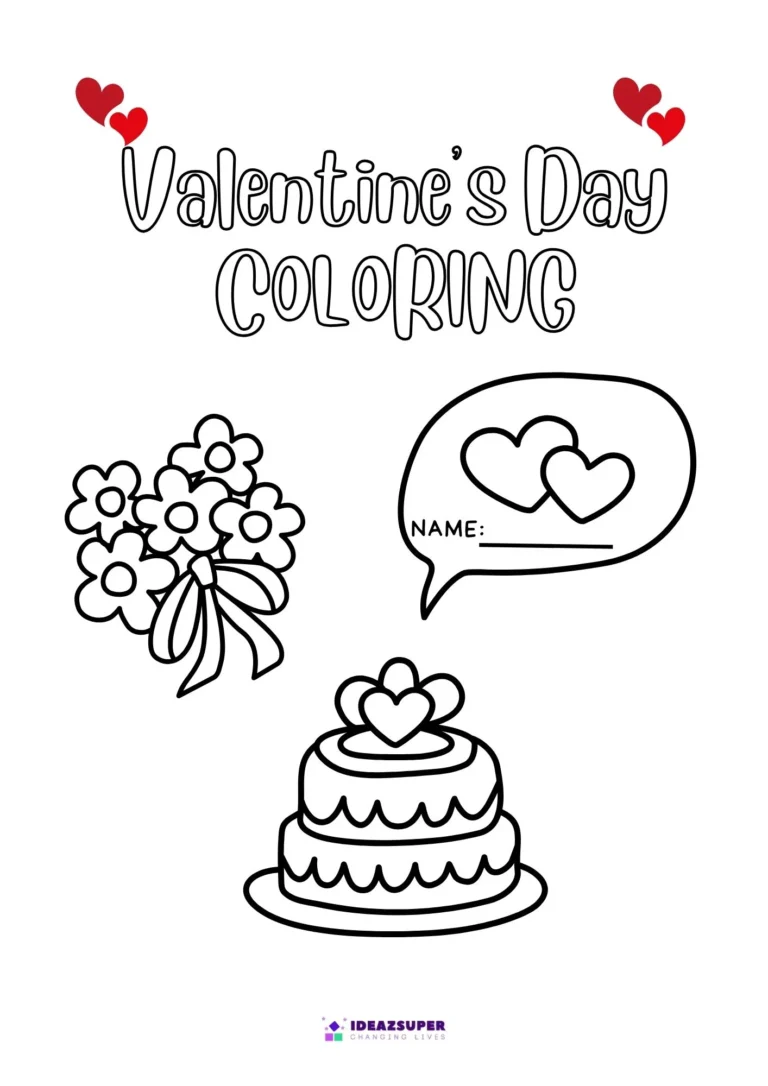 Valentine's Day colouring page