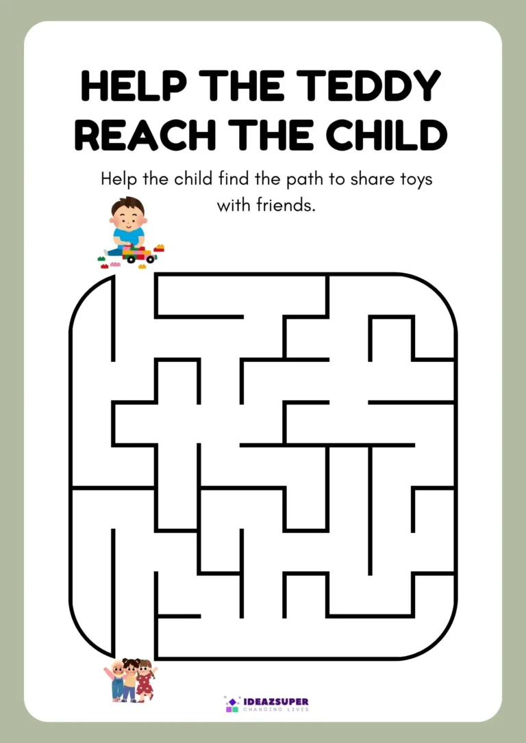 World Day of Social Justice maze: help the teddy reach the child