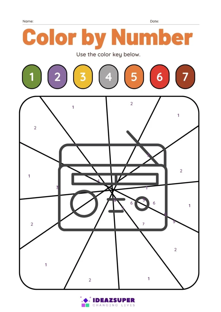 World Radio Day worksheet: colour by number