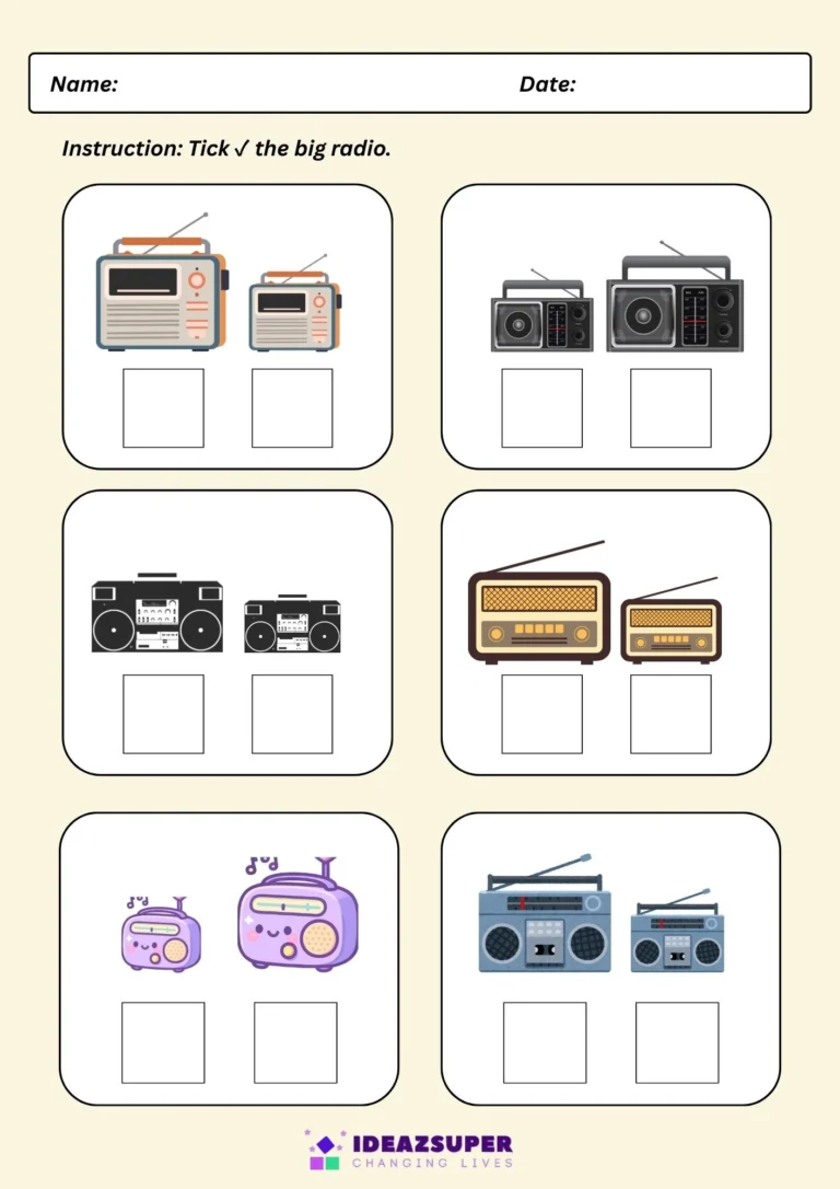 World Radio Day worksheet: tick the big radio