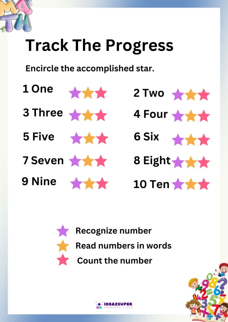 My First Counting Book: Track the Progress page for numbers 1 to 10
