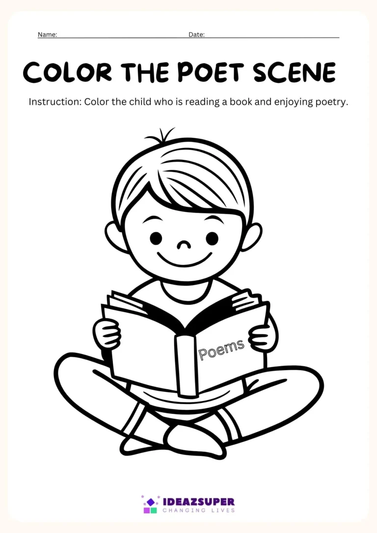 World Poetry Day rhyming printable worksheet for preschool kids, sample page 2