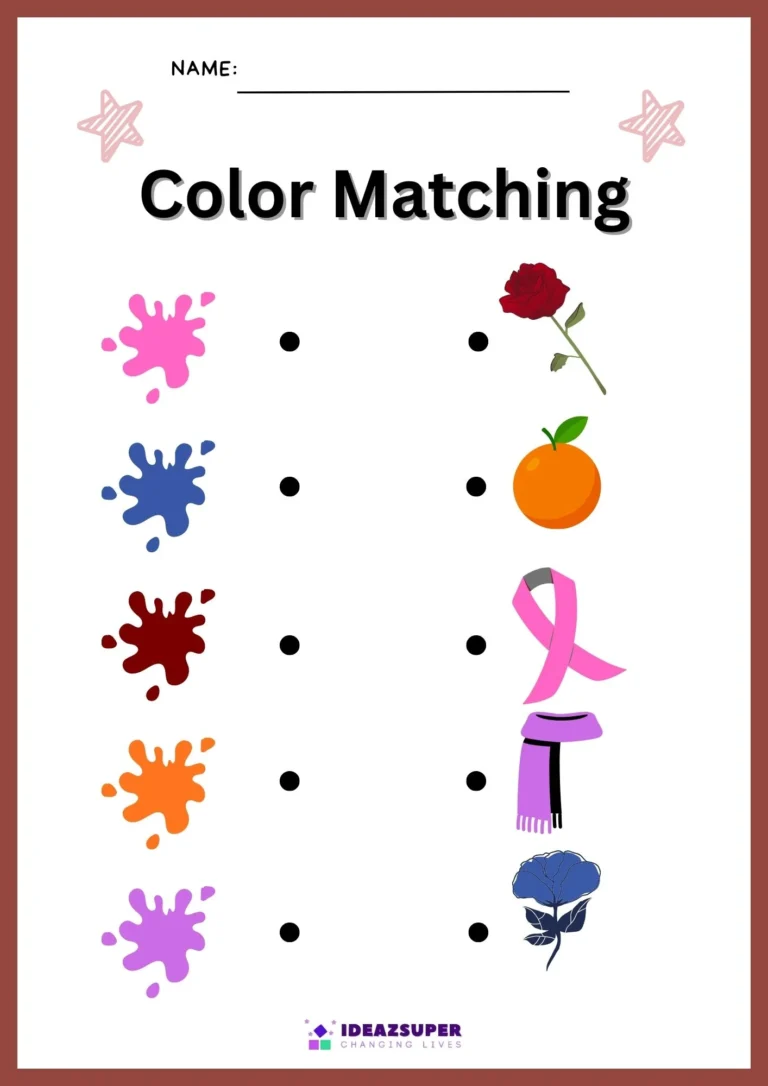 Colours worksheet for preschool, sample page 2