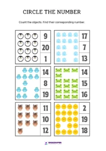 count and circle number 1 to 20