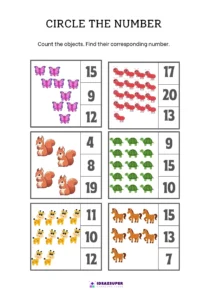 count and circle number 1 to 20