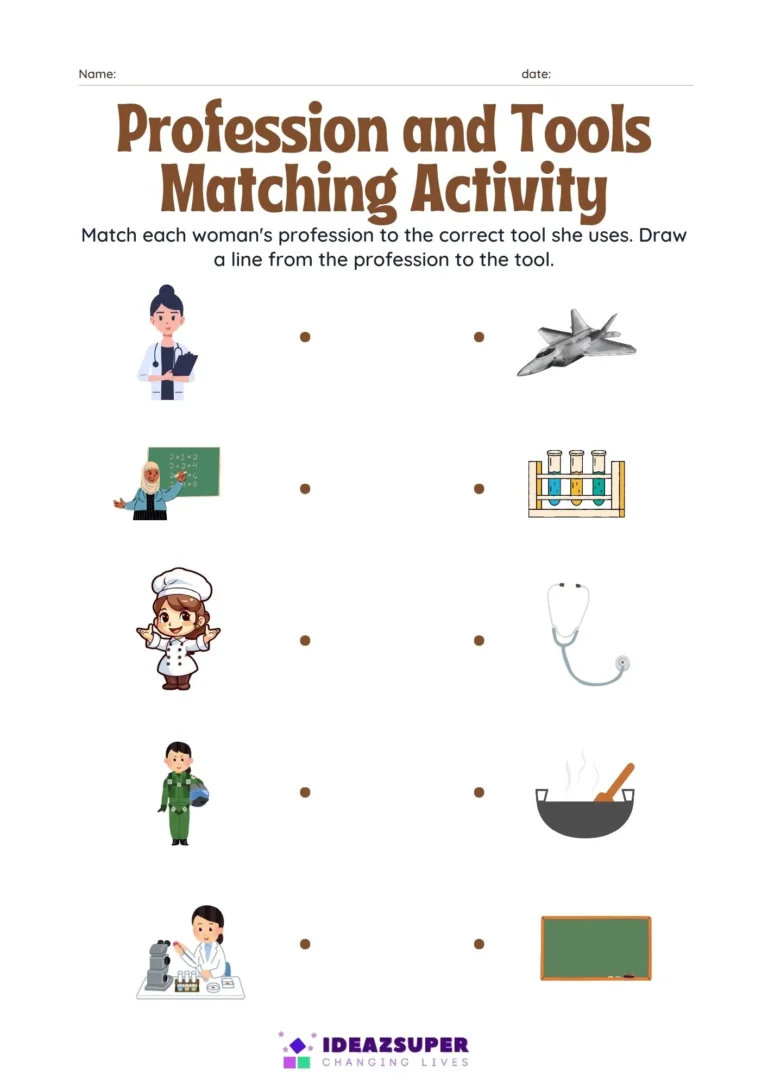 International Women's Day printable worksheet for preschool kids, sample page 1