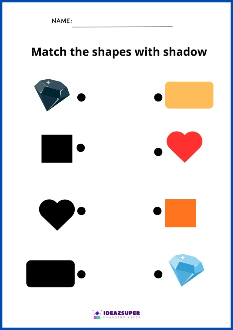 Shapes worksheet for preschool, sample page 2