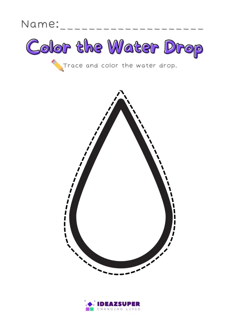 World Water Day printable worksheet for preschool kids, sample page 1