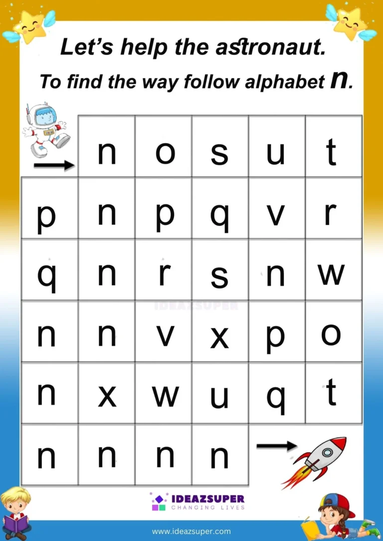 Find the Path Small Letter Worksheets a to z sample page 2