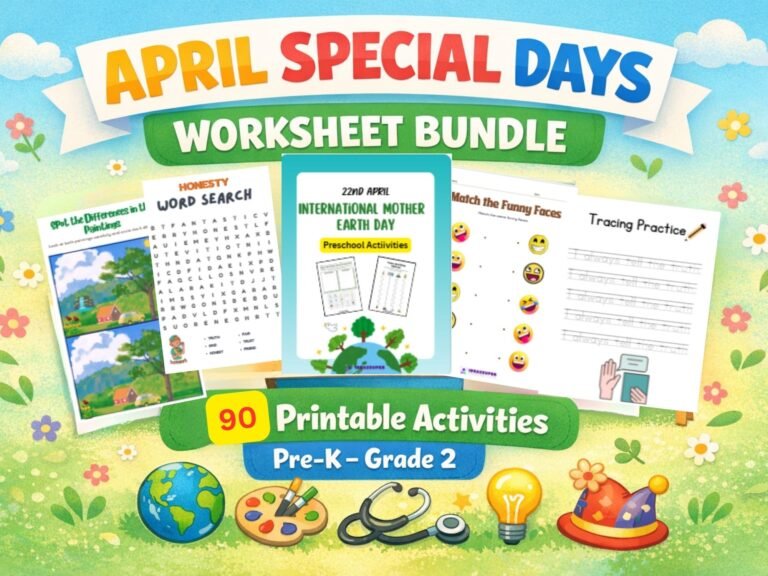April international days worksheets