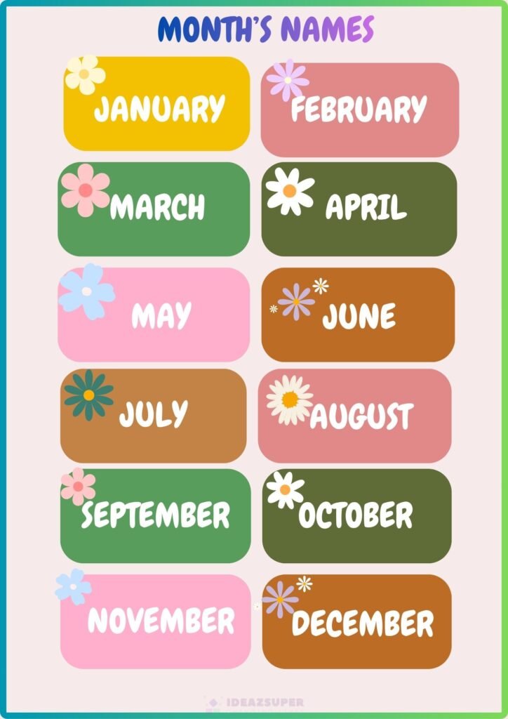 A4 Month of the year label 1