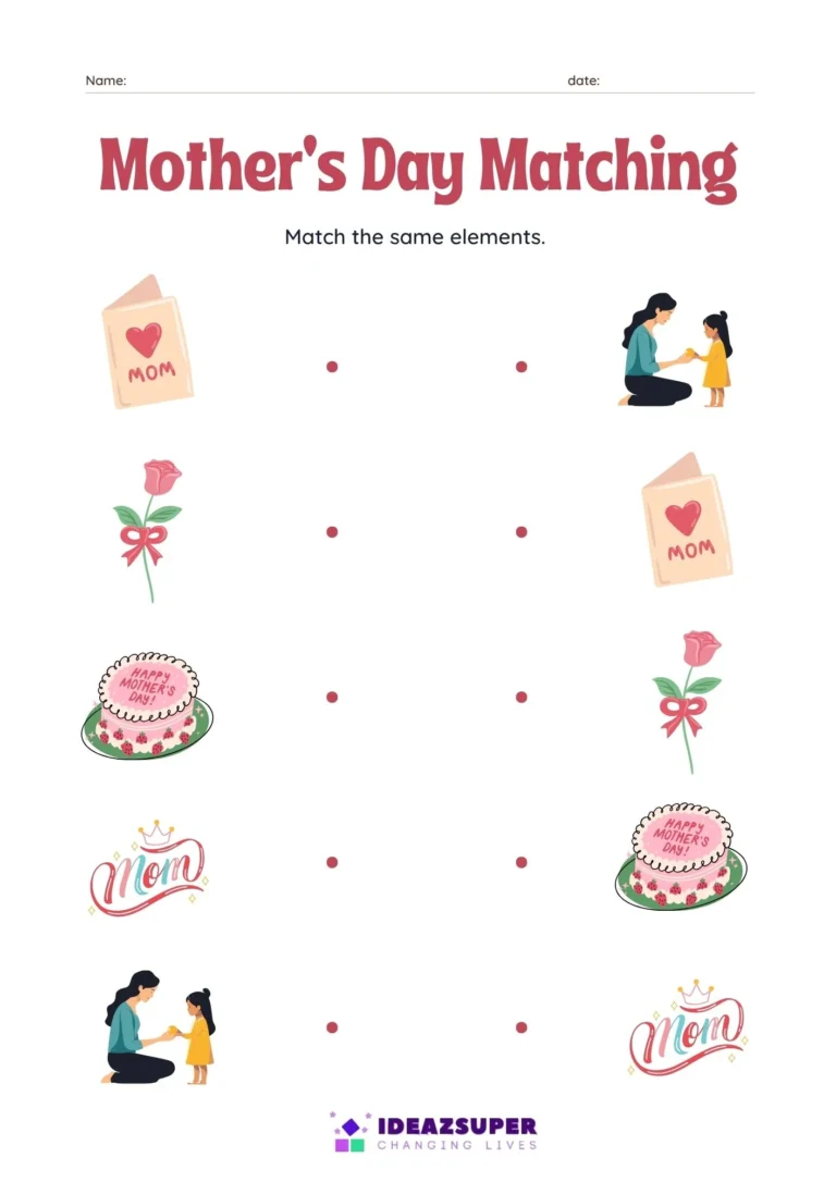 Mother's Day printable worksheet for preschool kids, sample page 2