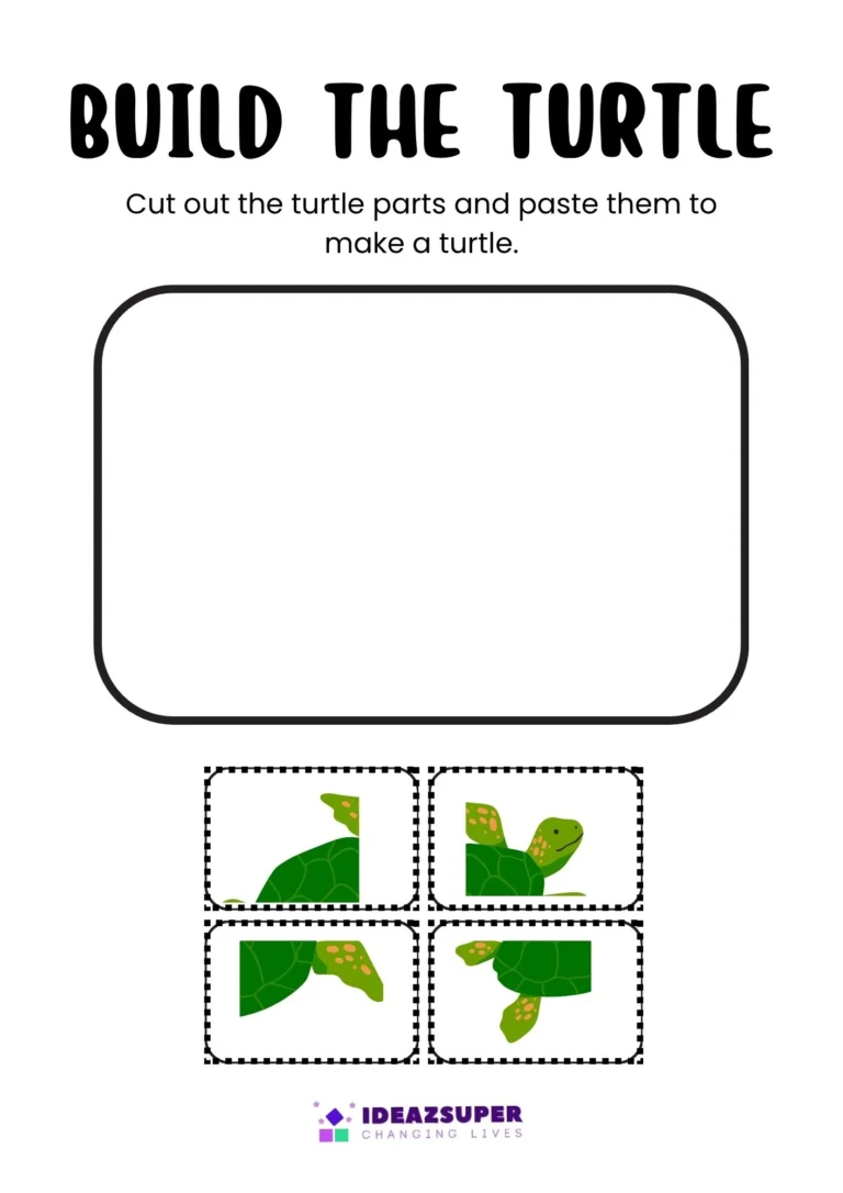 World Turtle Day printable worksheet for preschool kids, sample page 1