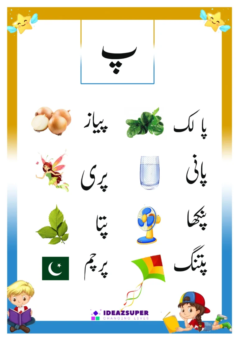 Alphabet Pay identification Urdu Flash Card