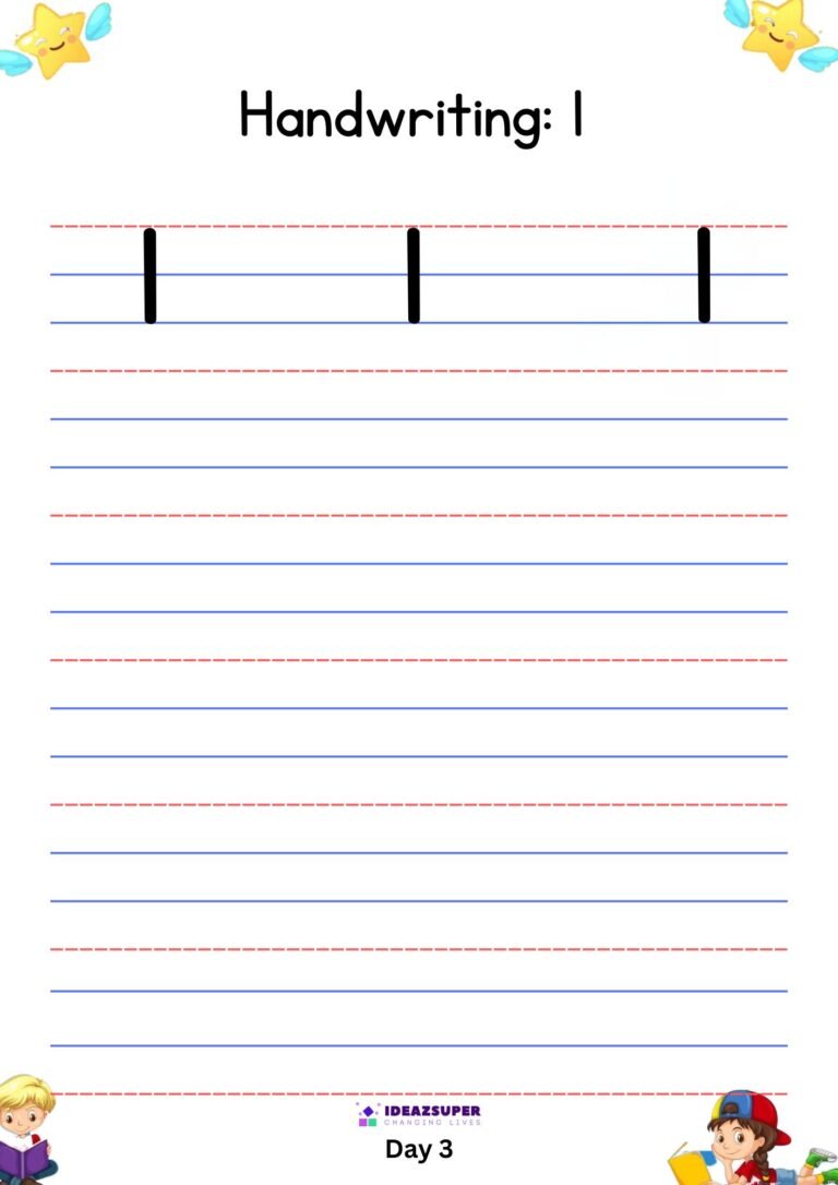 Number-1-4-line-writing-practice