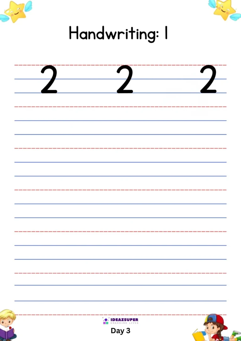 Number-2-4-line-writing-practice