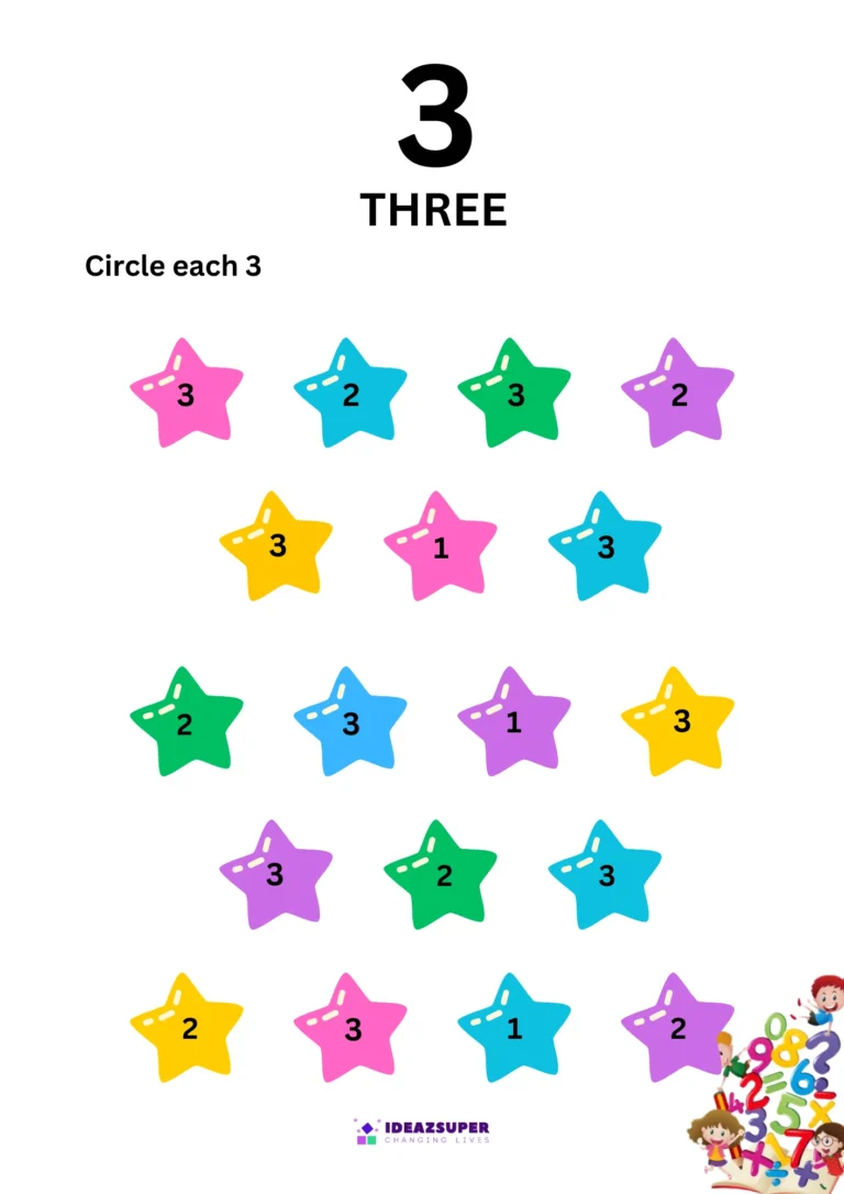 Number-3-identification-worksheet-preschool-circle