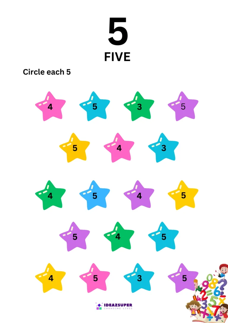 Number-5-identification-worksheet-preschool-circle