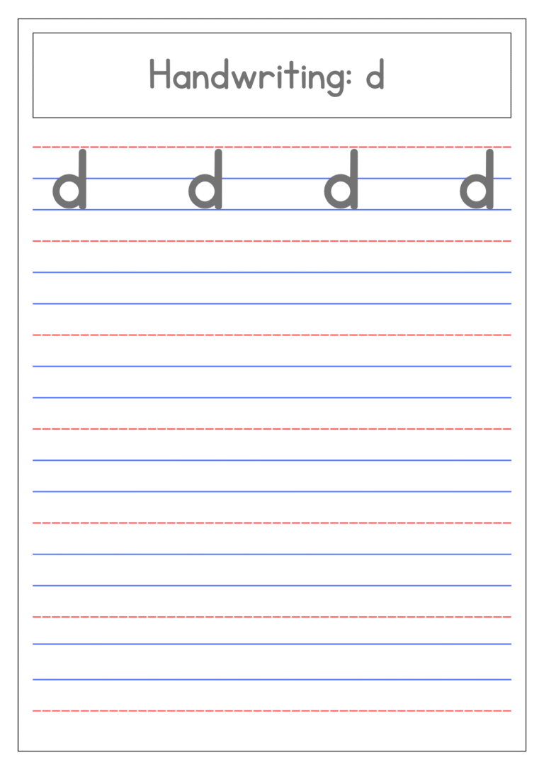 Small-letter-d-4-line-writing-practice