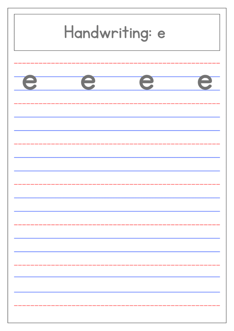 Small-letter-e-4-line-writing-practice