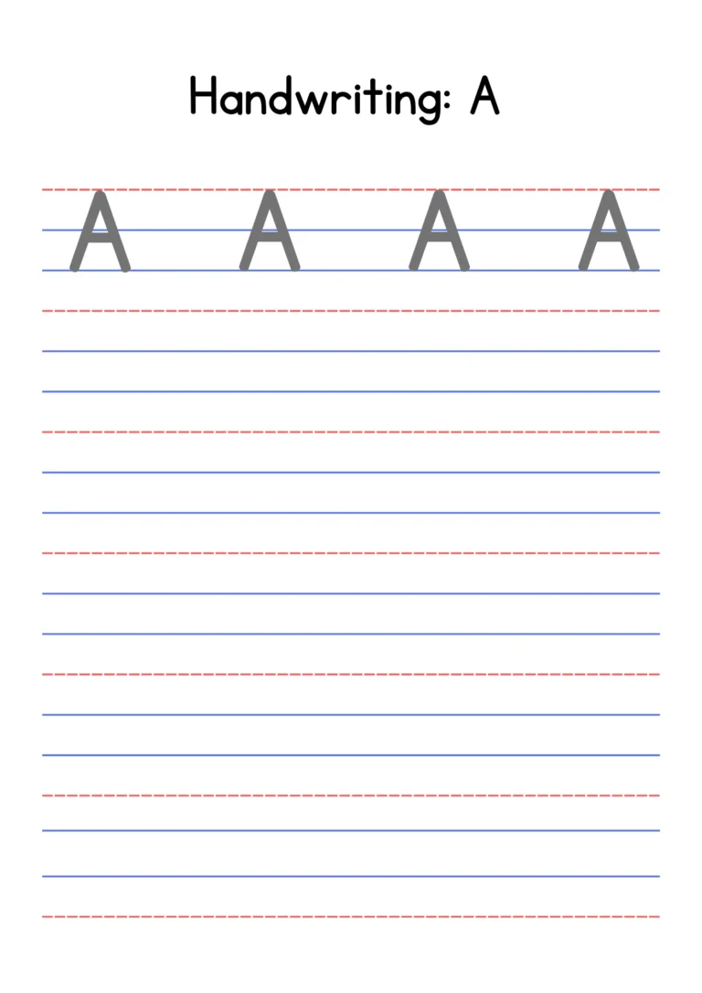 capital-letter-A-4-line-writing-practice