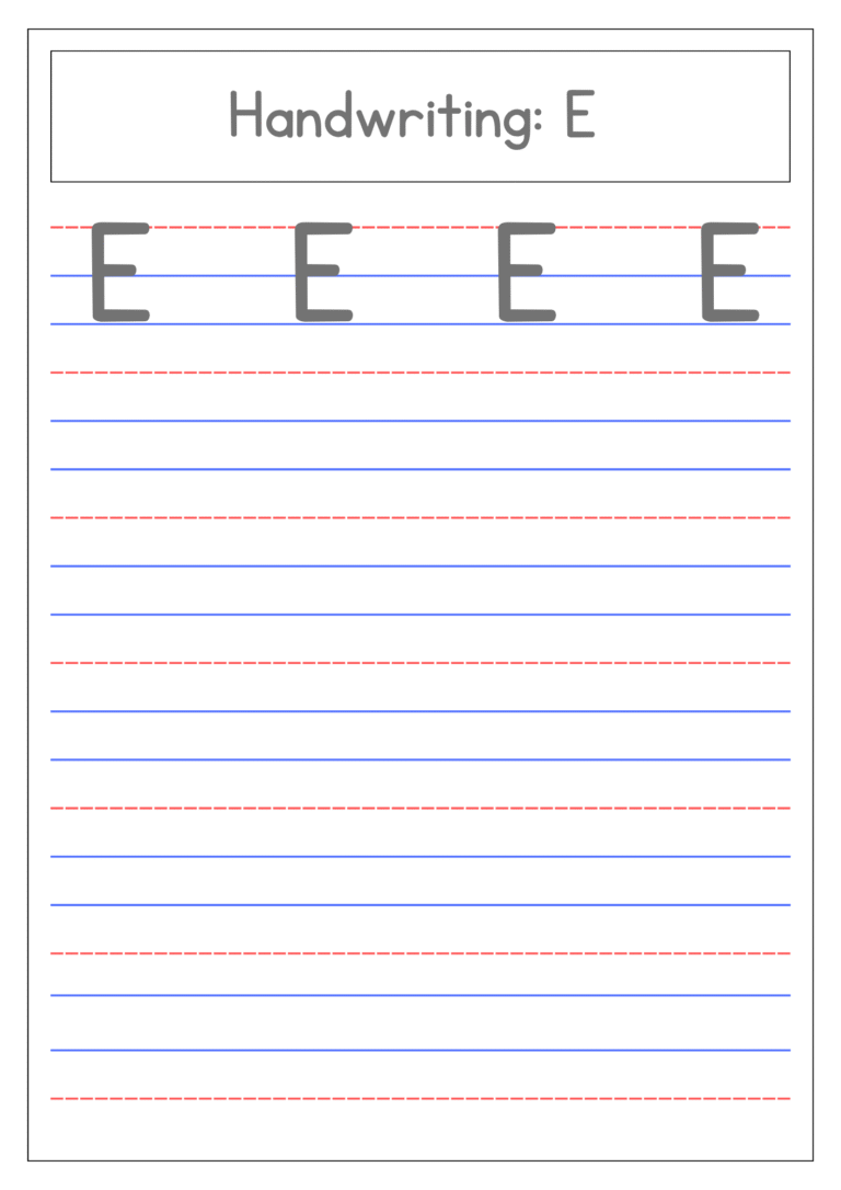capital-letter-E-4-line-writing-practice
