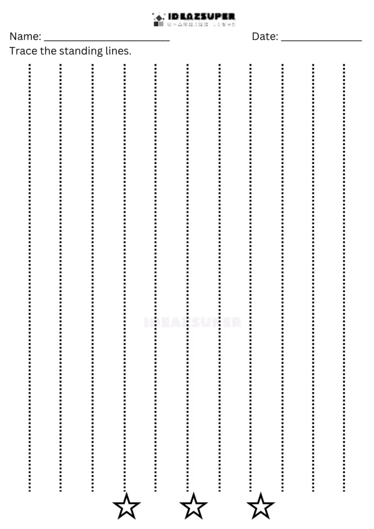 Pattern Writing Worksheets for Preschool trace standinglines