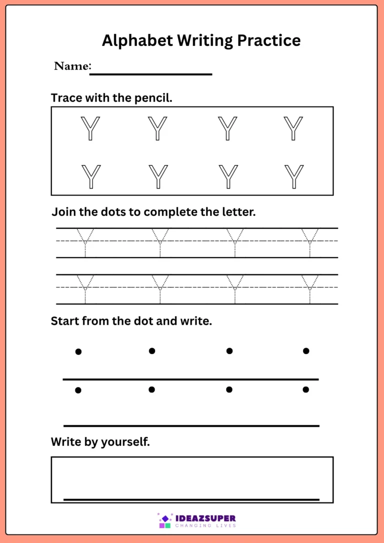 Capital letter Y tracing and writing practice