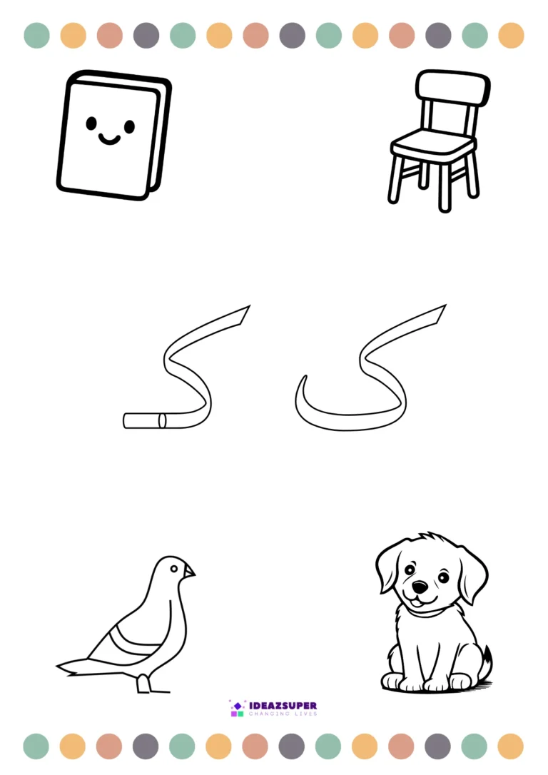Urdu letter Kaaf (ک) colouring page – colour ک and the pictures that begin with it