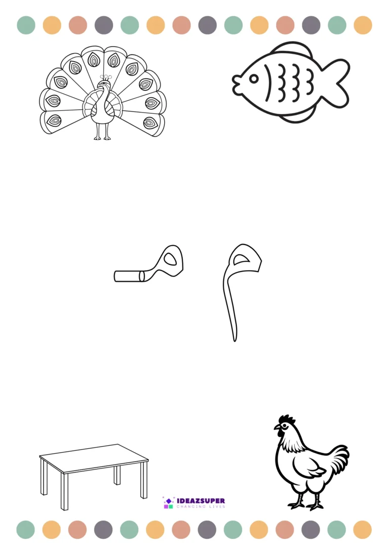 Urdu letter Meem (م) colouring page – colour م and the pictures that begin with it