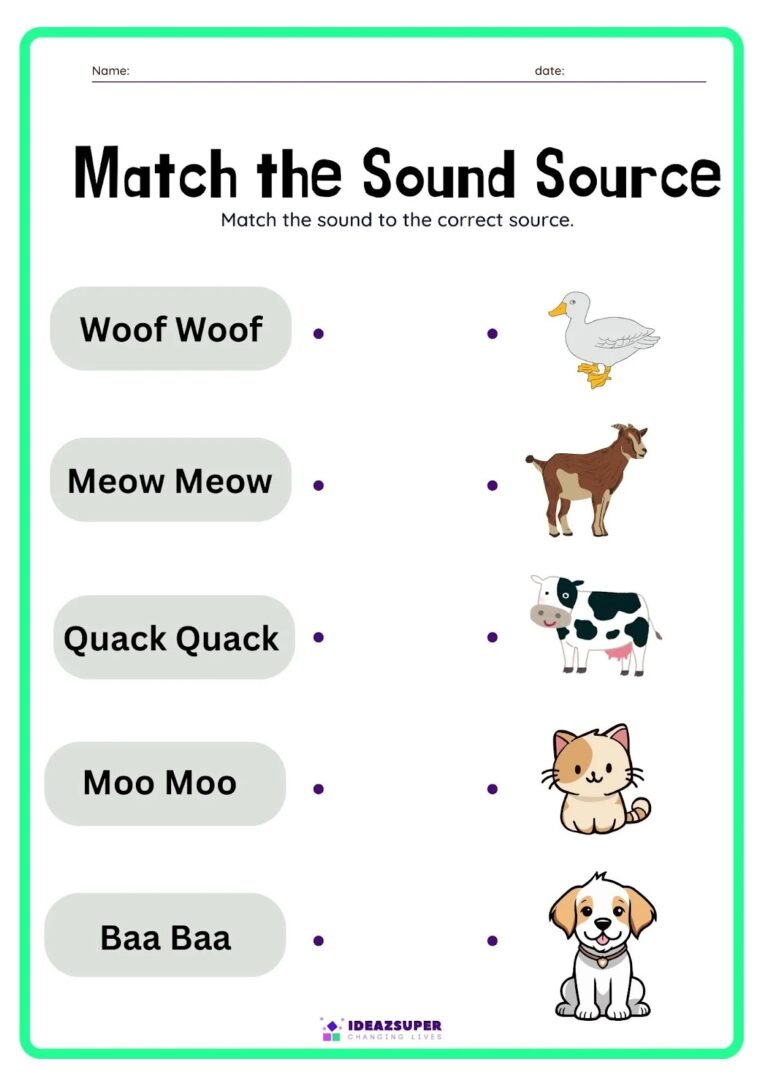 International Day of Listening worksheet: match the animal sound to its source