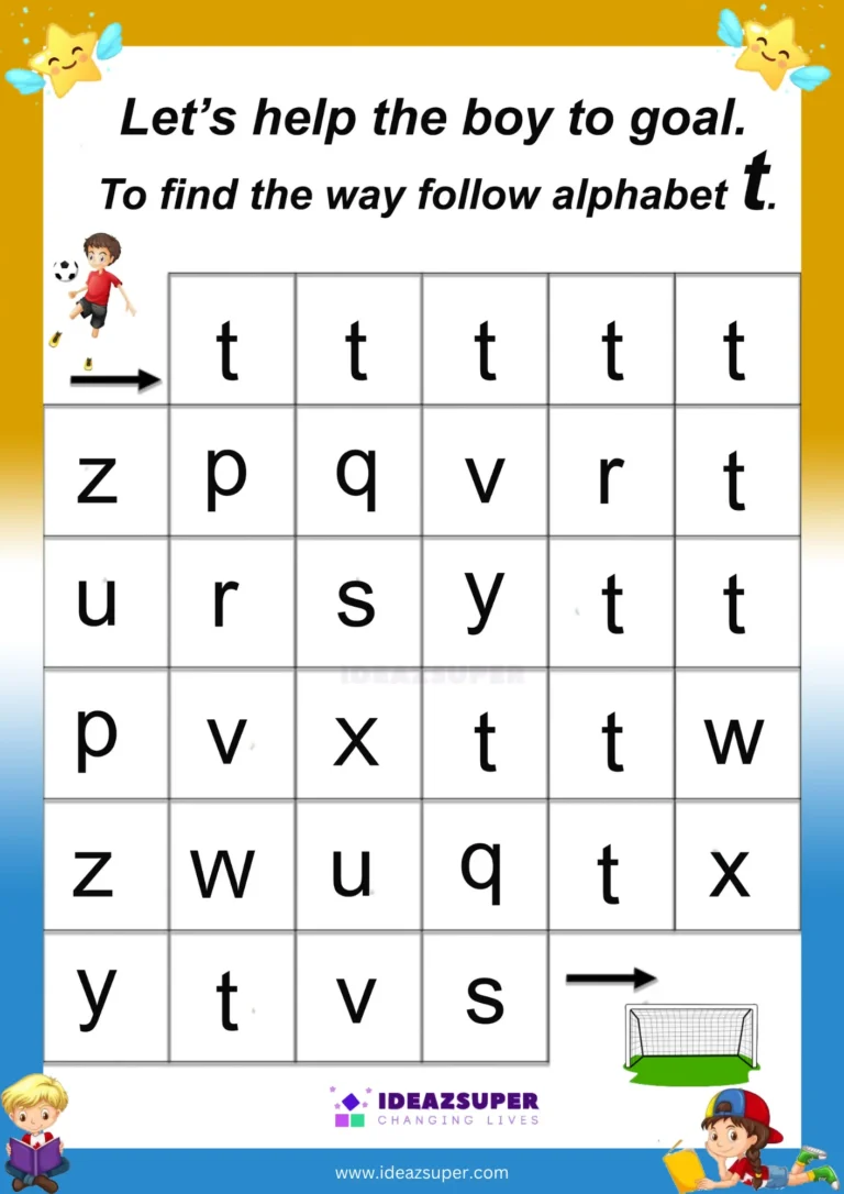 Small letter t maze: follow the t path