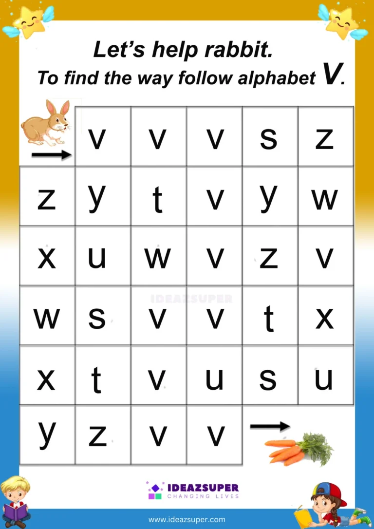 Small letter v maze: follow the v path