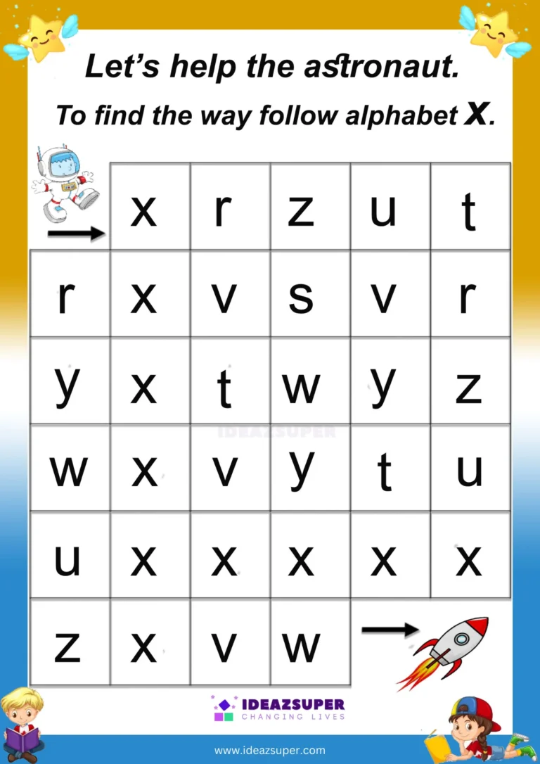 Small letter x maze: follow the x path
