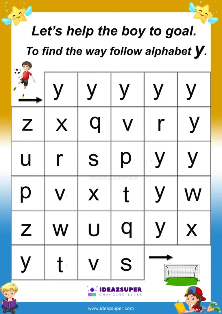 Small letter y maze: follow the y path