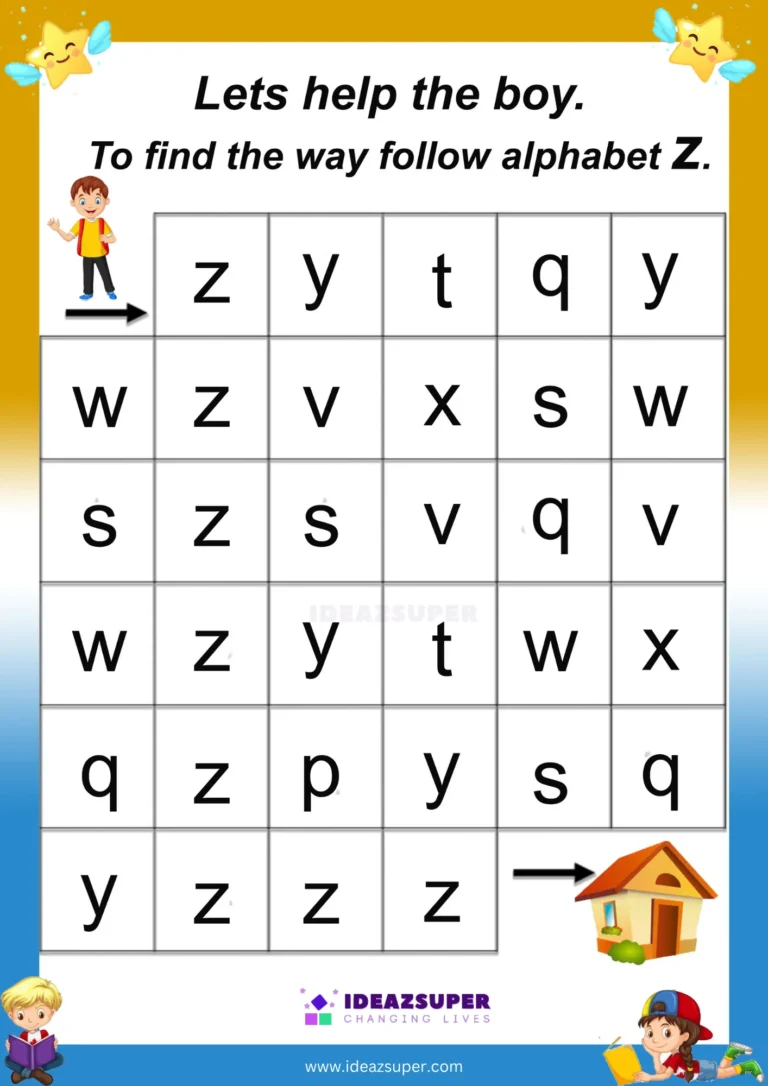 Small letter z maze: follow the z path
