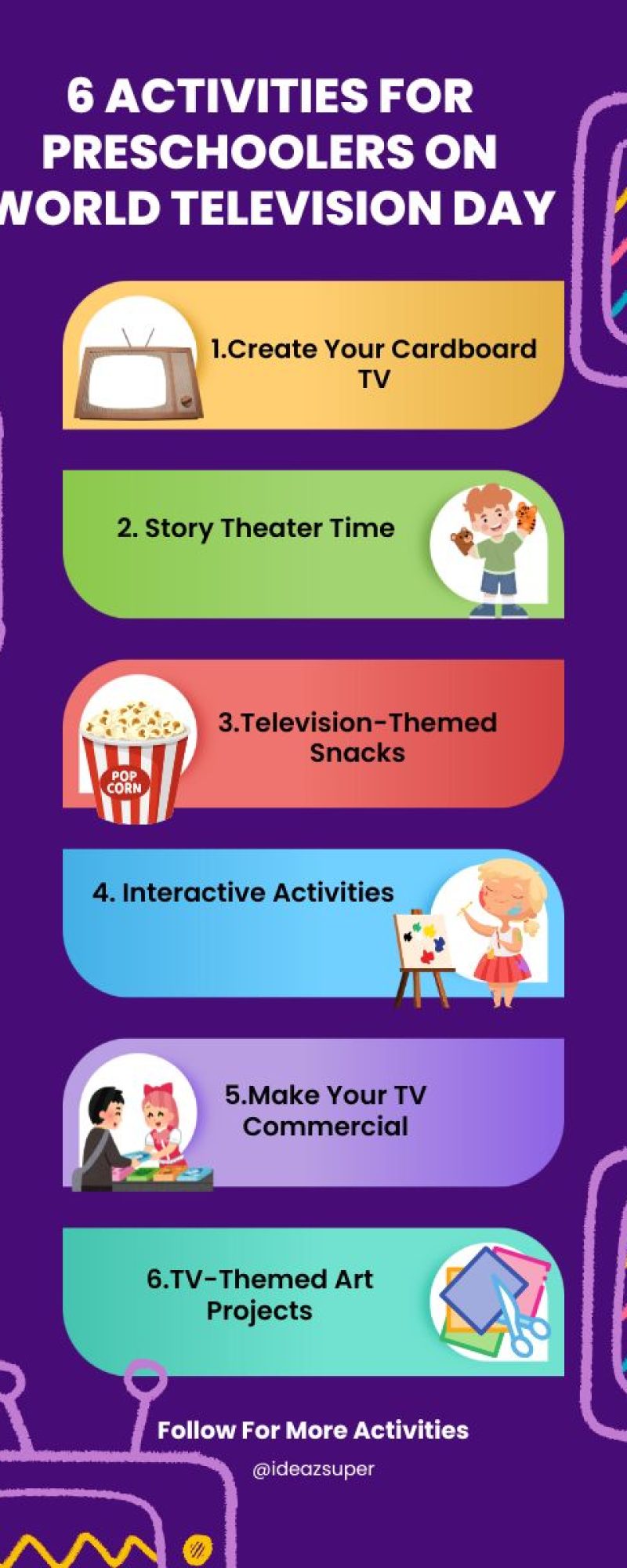 6 Activities for Preschoolers on Television day